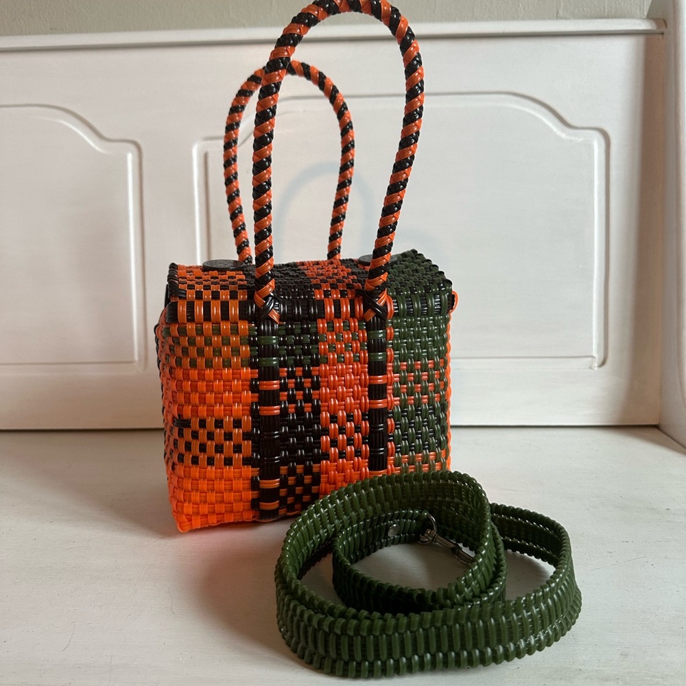 El Cholo’s Kid Woven Orange and Green Handbag - never used.